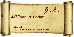 Jánoska Andos névjegykártya